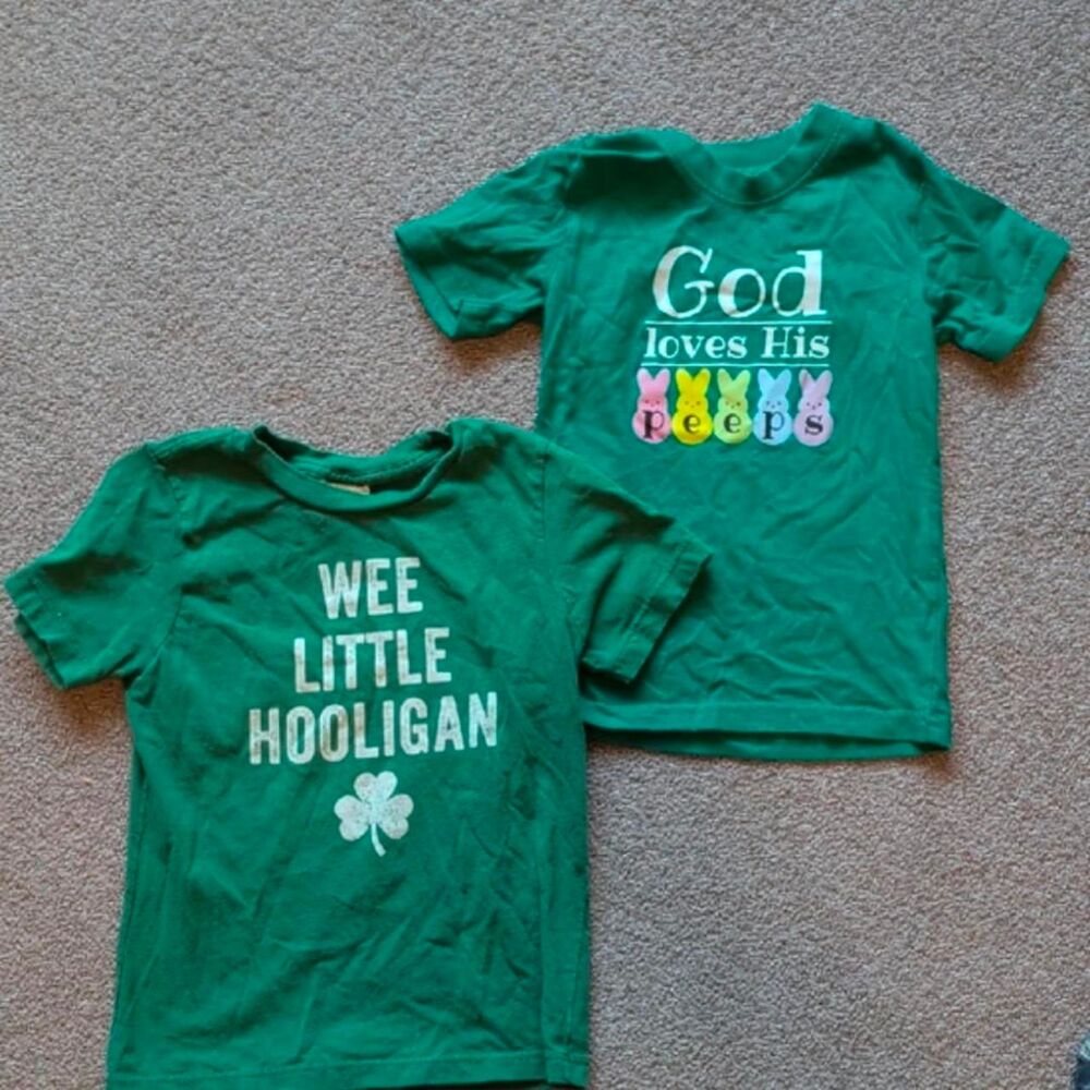 Green kids spring t-shirts